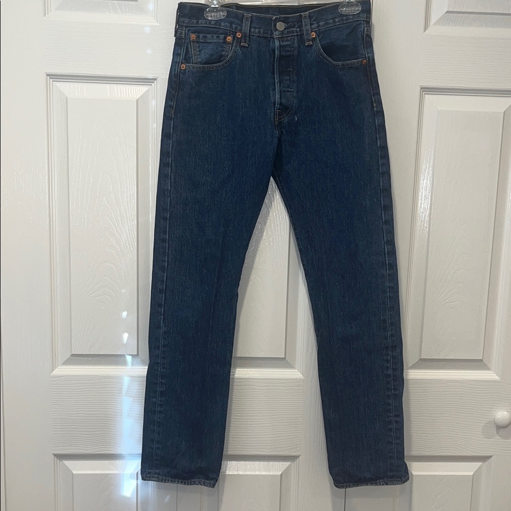 Levi's Dark Blue Straight Jeans 501 button fly 29 x 30